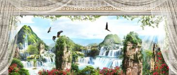 Фотообои Птицы у водопада