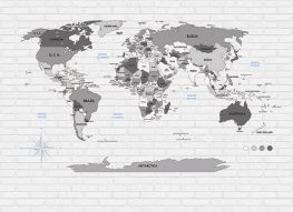 Фреска Карта мира на стене