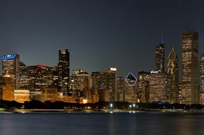 Фреска Панорама ночного Чикаго