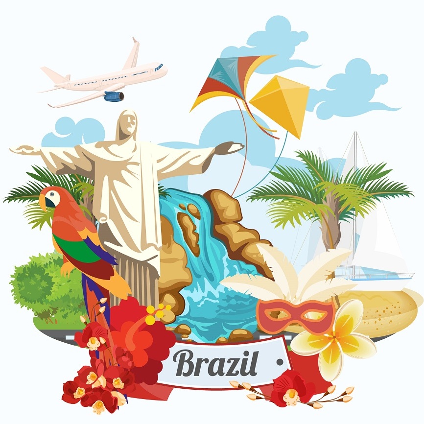 Картина на холсте Основные символы Бразилии, арт hd2335901