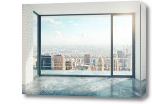 Картина Панорамное окно с видом на город
