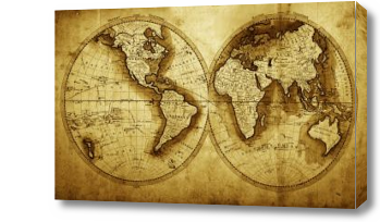 Картина Полушария старинной карты мира