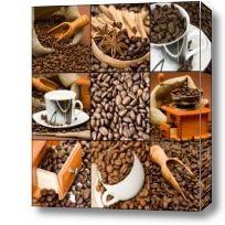 Картина Коллаж с кофейными зернами