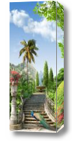 Картина Летний сад с пальмами и зеленью