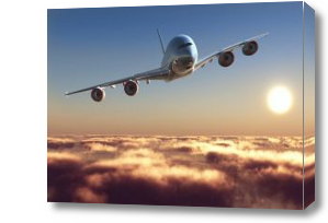 Картина Самолет над облаками