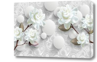 Картина Ветви с белыми цветами